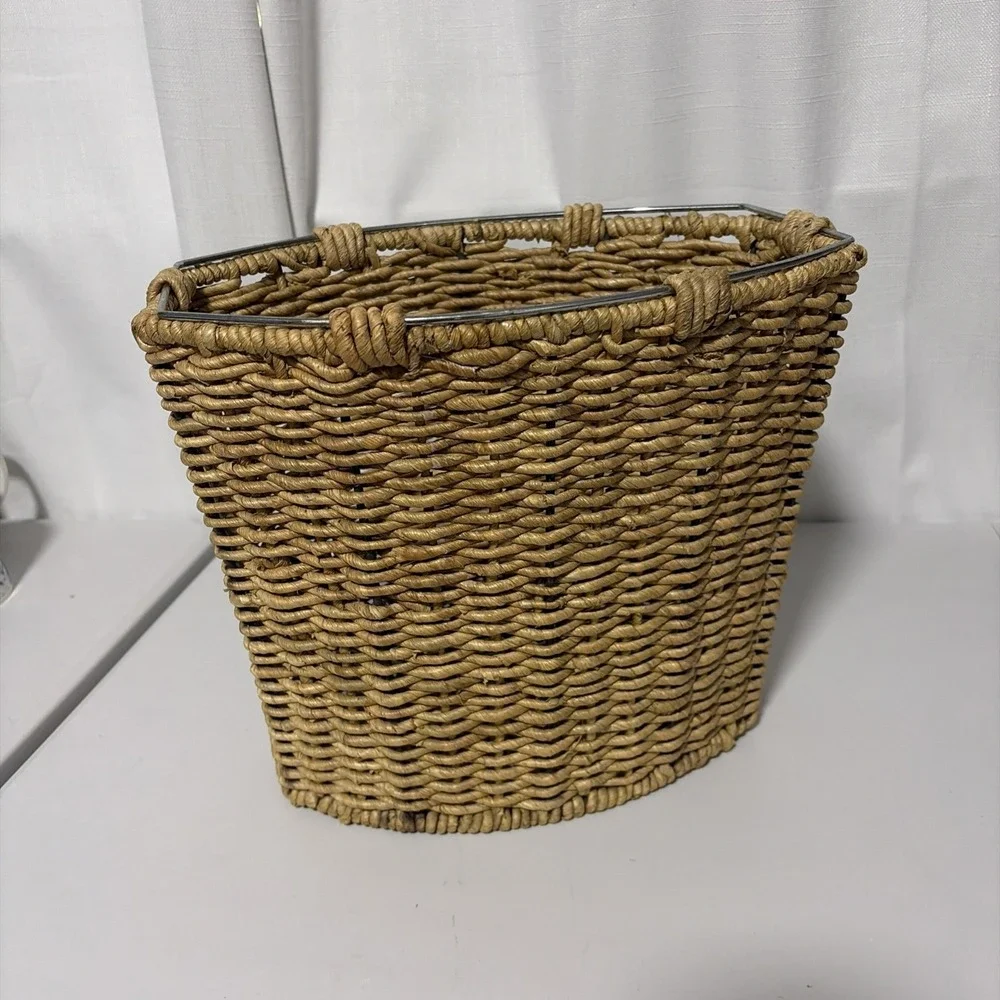 Wicker Multi Use Basket Sturdy Metal Frame